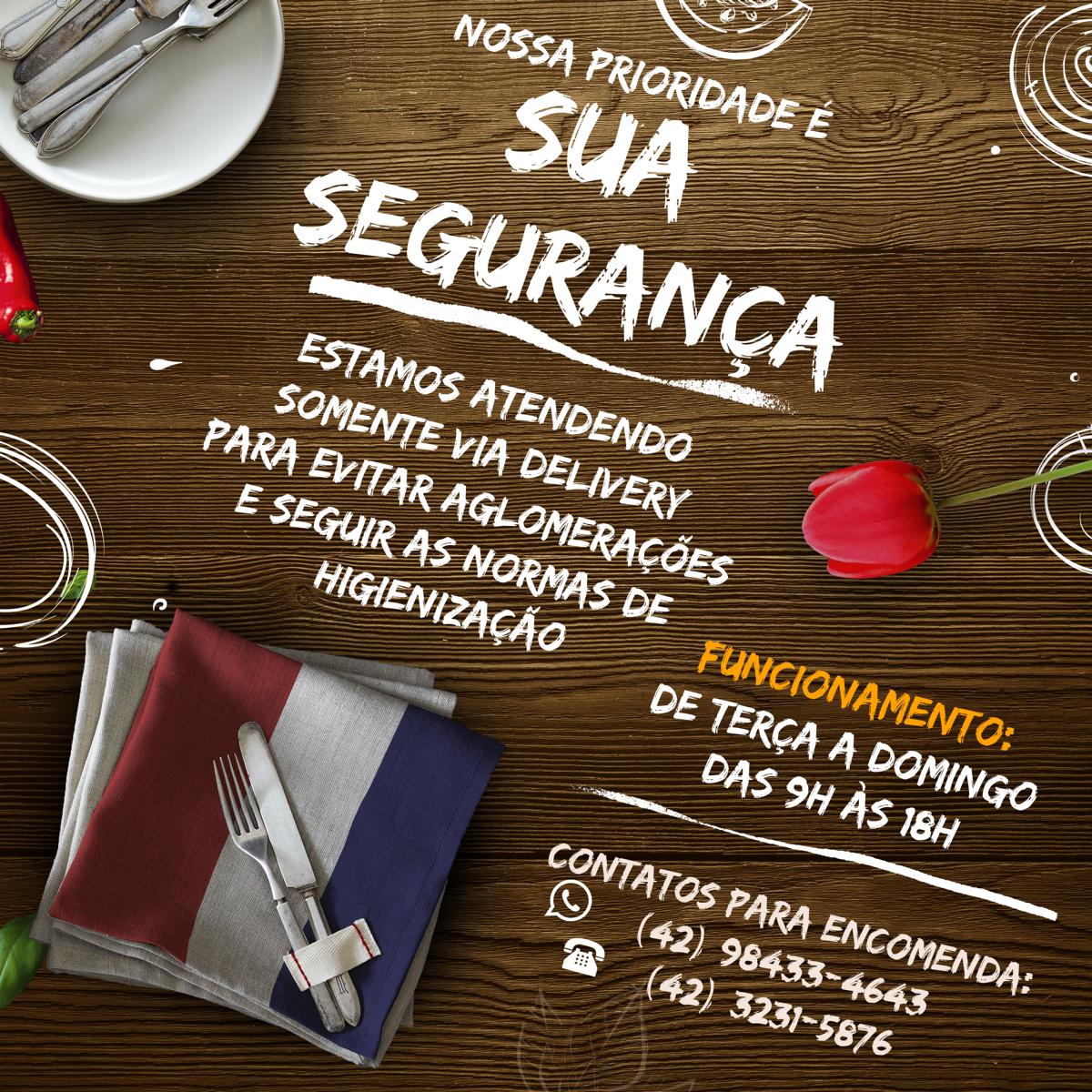 Koffiehuis Parque Histórico está atendendo somente por delivery