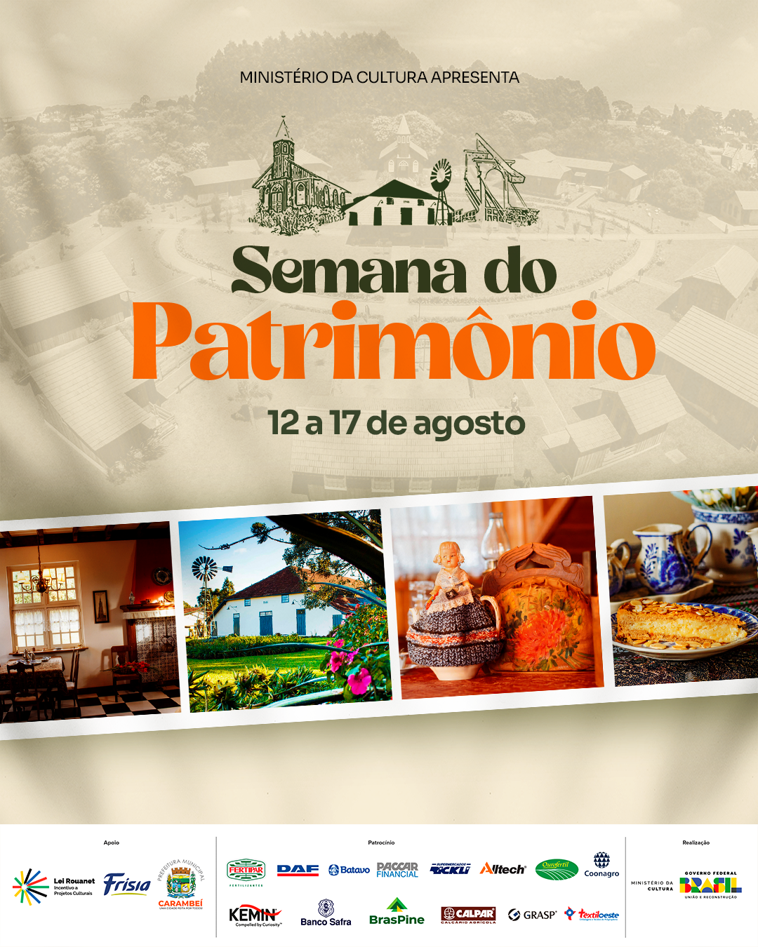 O Museu Parque Histórico de Carambeí promove atividades em comemoração à Semana do Patrimônio e do Folclore