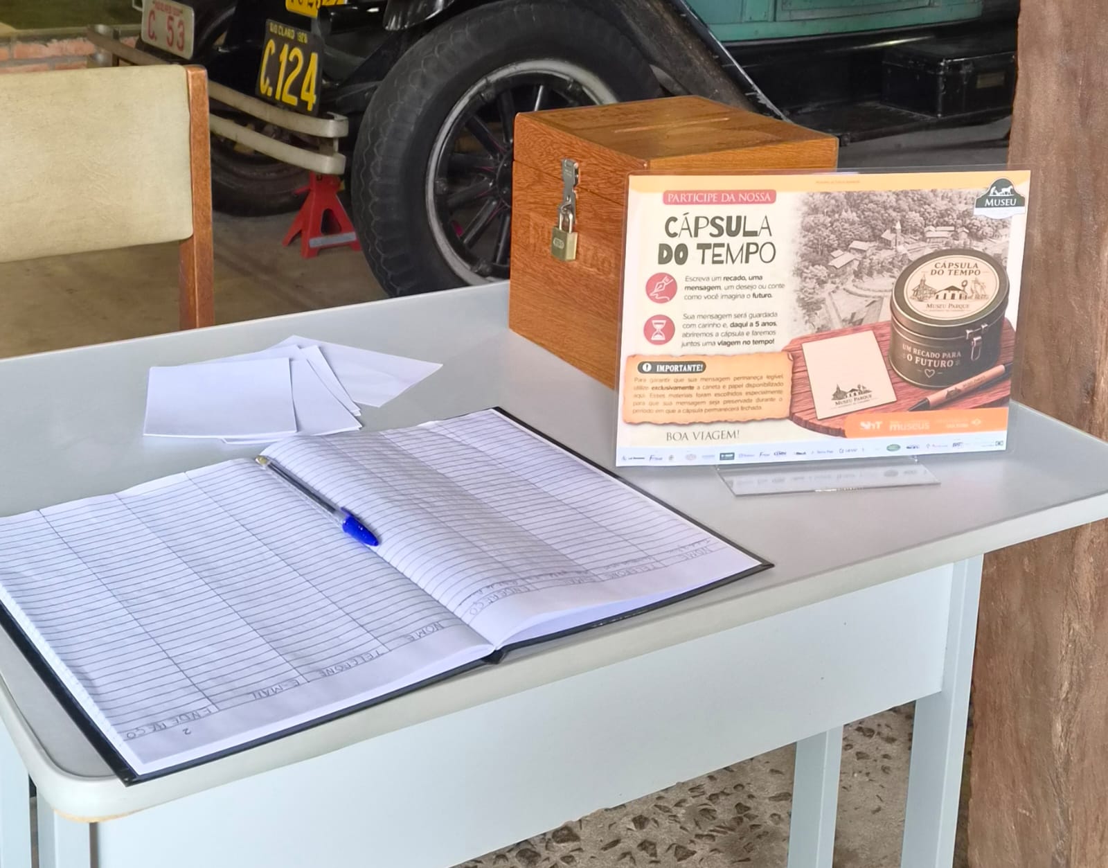 Museu Parque Histórico de Carambeí convida visitantes a escreverem cartas para o futuro